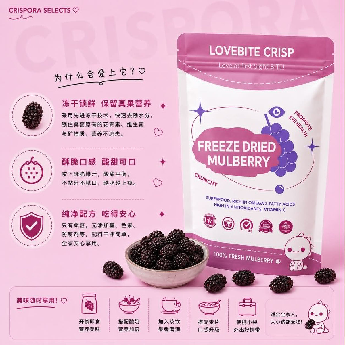 Freeze-Dried Mulberry