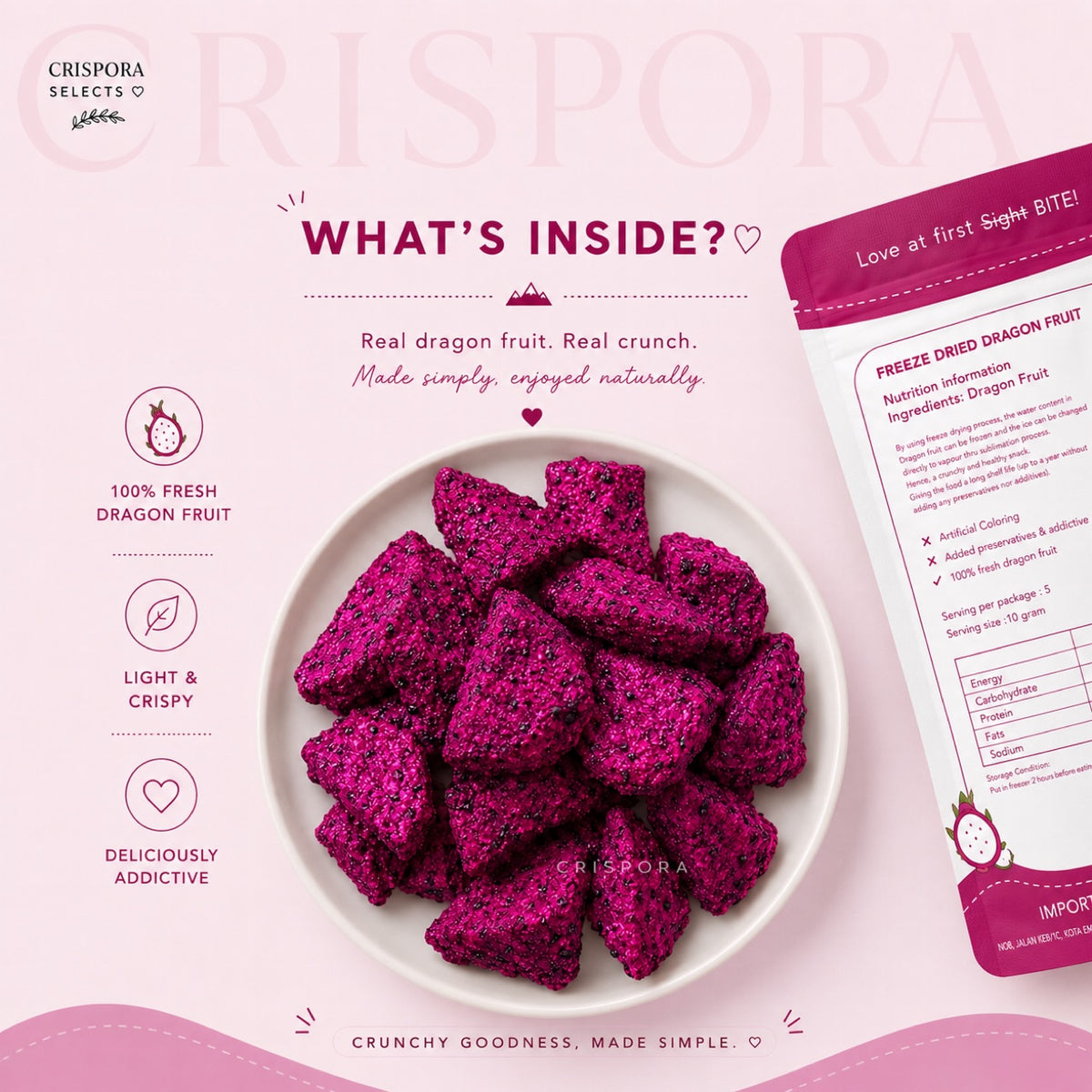 Freeze-Dried Dragon Fruit