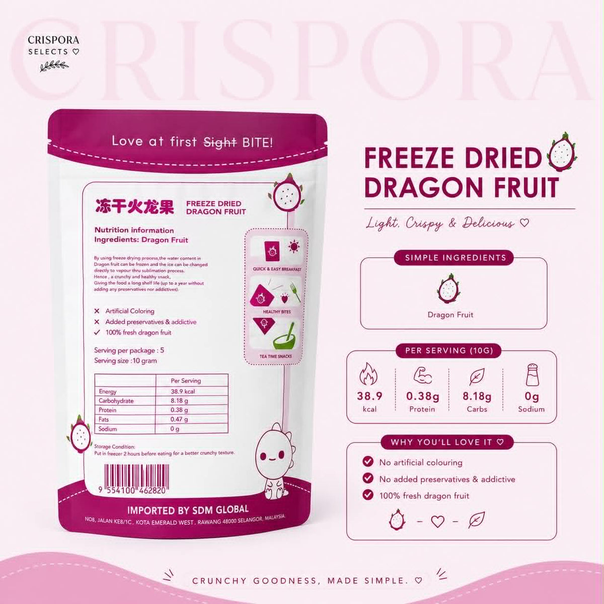 Freeze-Dried Dragon Fruit