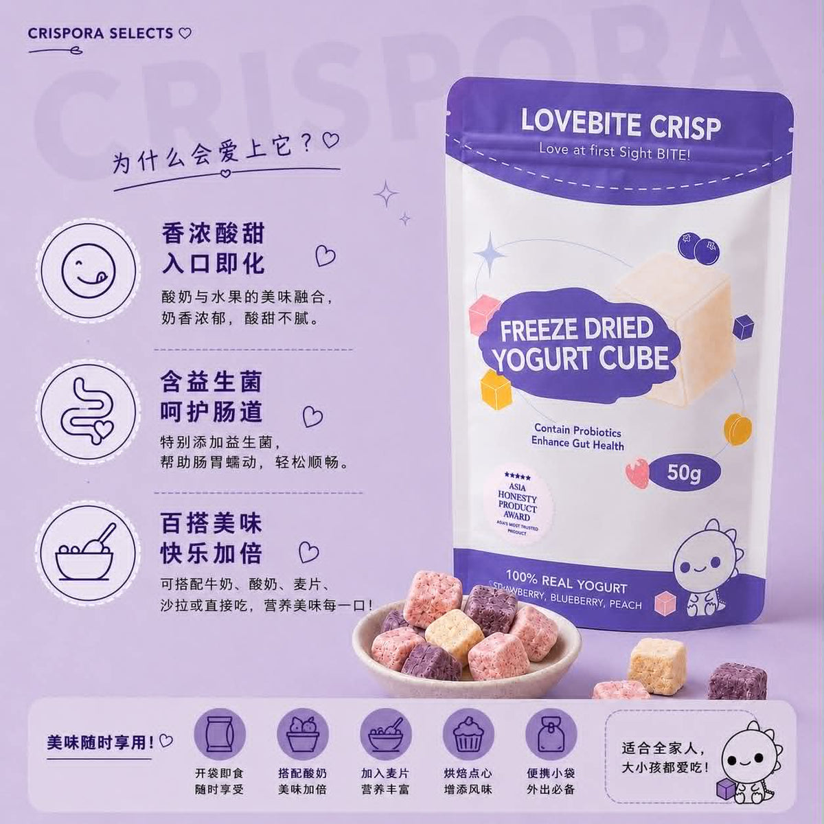 Freeze-Dried Yogurt Cubes