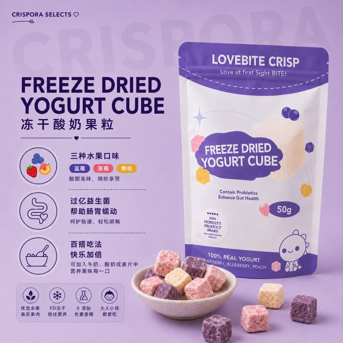 Freeze-Dried Yogurt Cubes